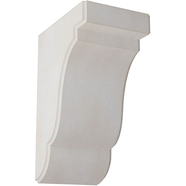 Ekena Millwork 3 1/2"W x 5"D x 7 1/2"H Bedford Wood Vintage Decor Bracket, Chalk Dust White BKTWD04X05X08BEWH - main
